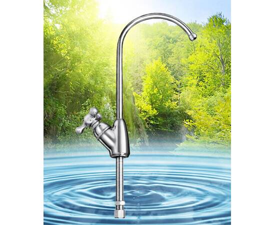 Кран чистой воды №8, цвет — серебро, с керамическим переключателем, вход - ¼", изображение 3