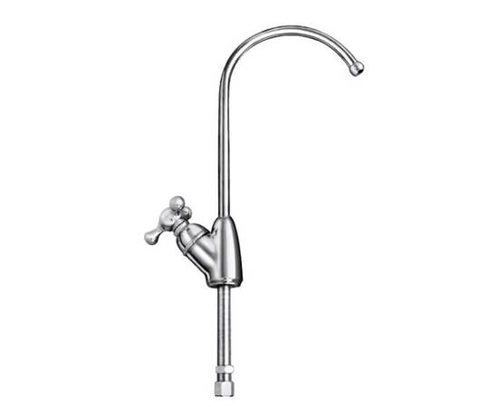 Кран чистой воды №8, цвет — серебро, с керамическим переключателем, вход - ¼"